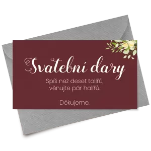 Papírová kartička dary SUNBY