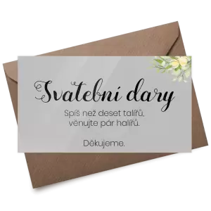 Plexi kartička dary SUNBY