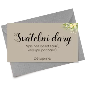 Papírová kartička dary SUNBY