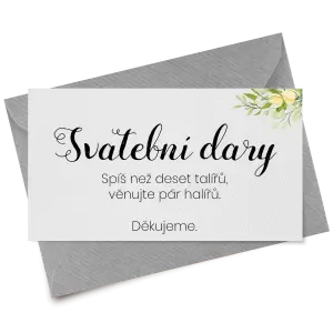 Papírová kartička dary SUNBY