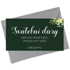 Papírová kartička dary SUNBY