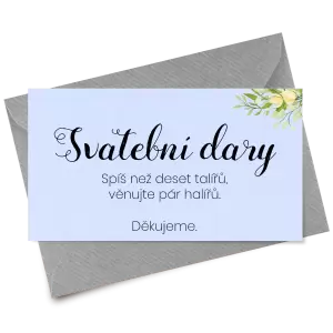 Papírová kartička dary SUNBY