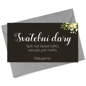 Papírová kartička dary SUNBY