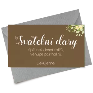 Papírová kartička dary SUNBY