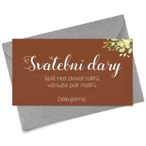 Papírová kartička dary SUNBY