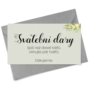 Papírová kartička dary SUNBY