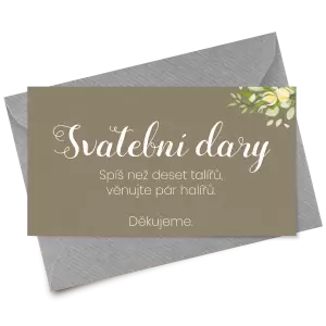 Papírová kartička dary SUNBY