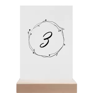 Papírové číslo stolu SALIKA