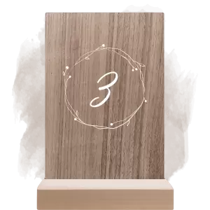 Dřevěné číslo stolu SALIKA