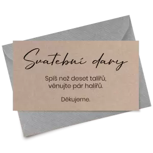Papírová kartička dary SALIKA