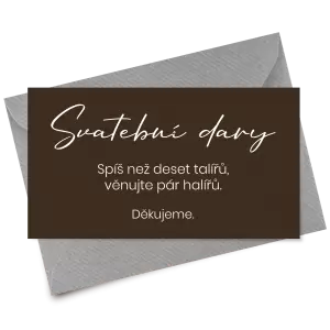 Papírová kartička dary SALIKA