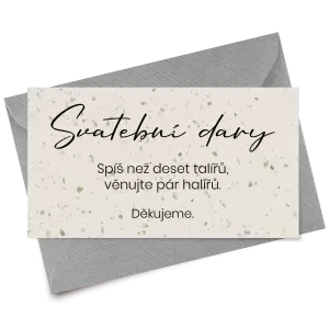 Papírová kartička dary SALIKA