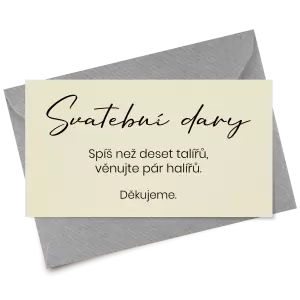 Papírová kartička dary SALIKA