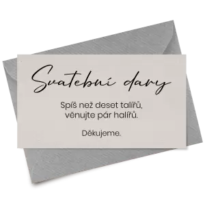 Papírová kartička dary SALIKA