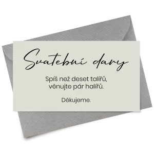 Papírová kartička dary SALIKA