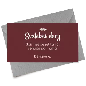Papírová kartička dary JINDRA