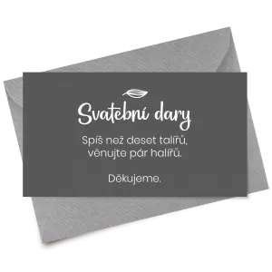 Papírová kartička dary JINDRA