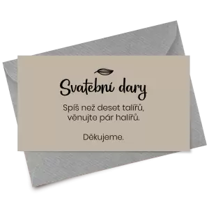 Papírová kartička dary JINDRA