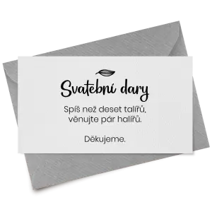 Papírová kartička dary JINDRA