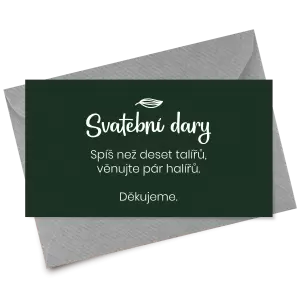 Papírová kartička dary JINDRA