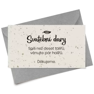 Papírová kartička dary JINDRA