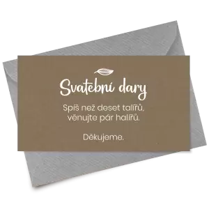 Papírová kartička dary JINDRA