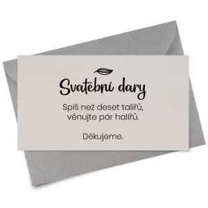 Papírová kartička dary JINDRA