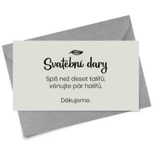 Papírová kartička dary JINDRA
