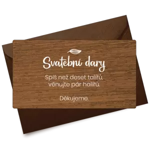 Dřevěná kartička dary JINDRA