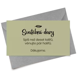 Papírová kartička dary JINDRA