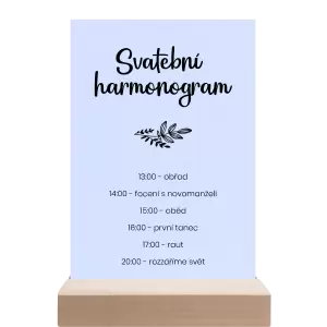 Papírový harmonogram JINDRA