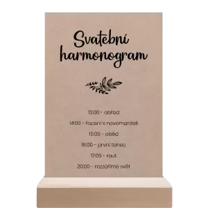 Papírový harmonogram JINDRA