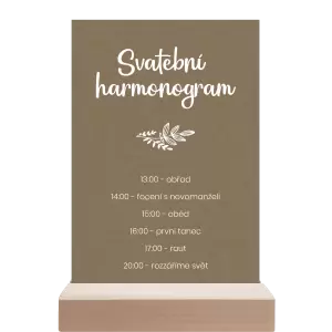 Papírový harmonogram JINDRA