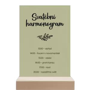 Papírový harmonogram JINDRA