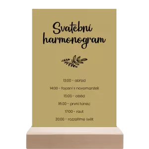 Papírový harmonogram JINDRA