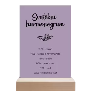 Papírový harmonogram JINDRA