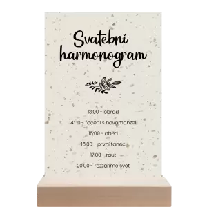 Papírový harmonogram JINDRA