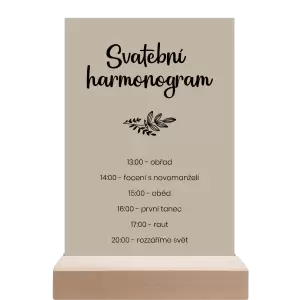 Papírový harmonogram JINDRA