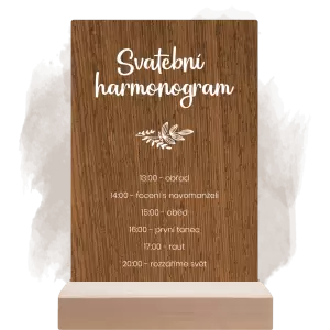 Dřevěný harmonogram JINDRA