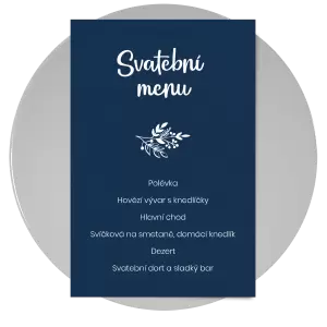 Papírové svatební menu JINDRA