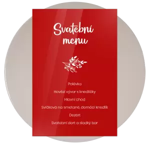 Plexi svatební menu JINDRA