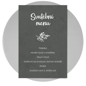 Papírové svatební menu JINDRA