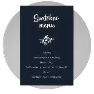 Papírové svatební menu JINDRA