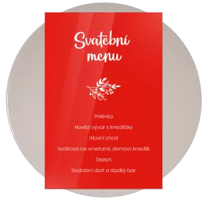Plexi svatební menu JINDRA