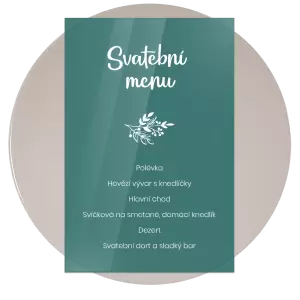 Plexi svatební menu JINDRA