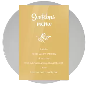 Papírové svatební menu JINDRA