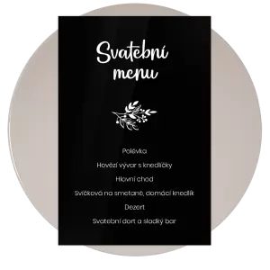 Plexi svatební menu JINDRA