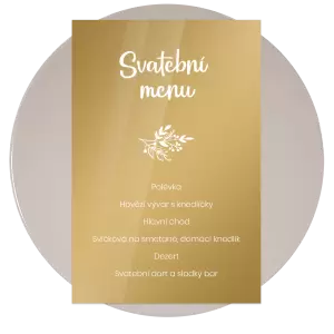 Plexi svatební menu JINDRA