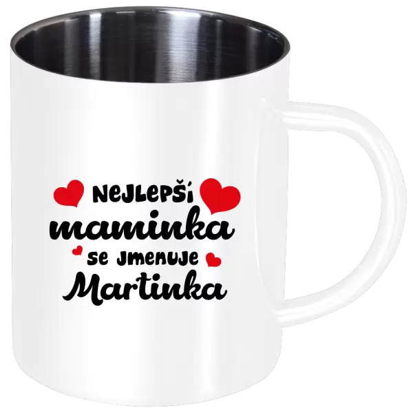 Nerezový hrnek Nejlepší maminka se jmenuje - Jméno