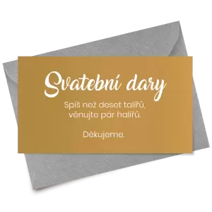 Papírová kartička dary TOMA